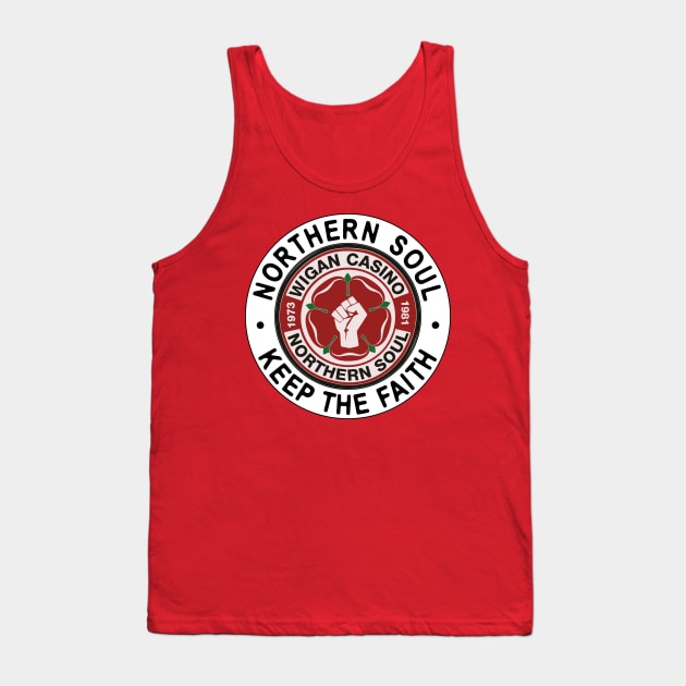 Northern Soul Badges, Wigan '81 Keep The Faith Tank Top by Surfer Dave Designs